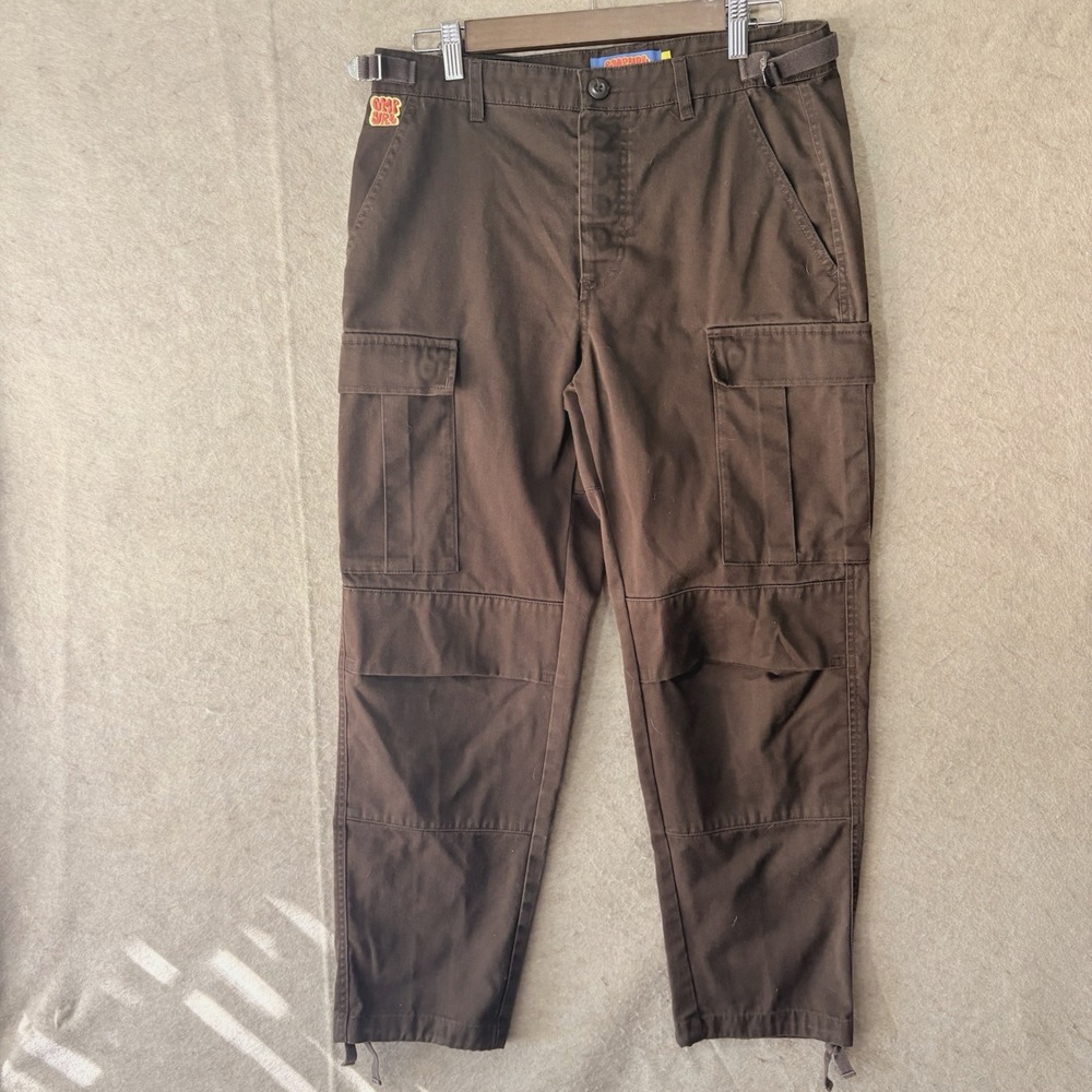 Empyre Paratrooper Cargo Pants Mens Sz 28 Brown Relax Military Button Fly